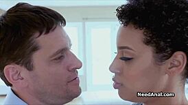 Ass Fucking Curly Black Babe In Knee High Stockings