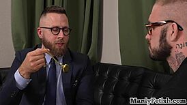 Muscled Tattooed Hunk Mesmerized by Doctor's Guidance