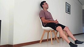 Unbelievable! He sucks me off right in the lawyer's waiting room with that monster cock!