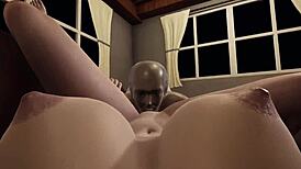 Old Man Enjoys Voluptuous Bikini Beauty in Intimate POV Encounter on Sofa