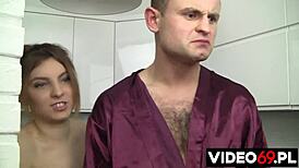 Nadia B gives intense blowjob to daddy outdoors!