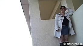 British Chubby Girl Masturbates Boldly in Public Bar Setting