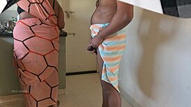 tamil house owner jerks cock in kitchen while maid sasikala watches nearby