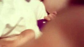 i stretch my wife's pussy and ass with deep purple dildo while she masturbates