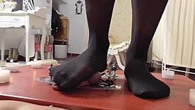 Misstres Amrita and Lady Morgana dominate slaves with hardcore bdsm.