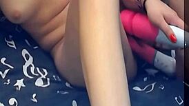 Watch This Girl Moan As She Uses Two Vibrating Dildos On Her Pussy In A Hot Webcam Threesome!