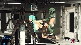 Sex Android Dominates Busty Hottie in Spacecraft Restraints!