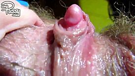 I can't stop touching my huge hairy clit in this sticky homemade pussy video.
