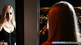 Glam dyke licks wet pussy in sapphic couple