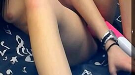 Watch This Girl Moan As She Uses Two Vibrating Dildos On Her Pussy In A Hot Webcam Threesome!