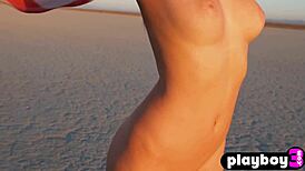 Hot teen Willa Prescott strips to reveal perfect body outdoors