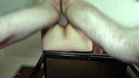 Anal with secretary, she’s on the desk grabbing legs, moaning loud