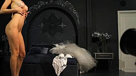 Redhead Bride Dancing Nude in Public Outdoor Wedding Scene