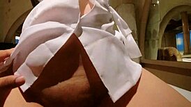 asian cowgirl with big assets rides hard