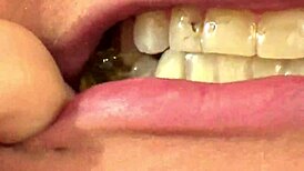 mouth vore close-up with fifi foxx devouring gummy bears