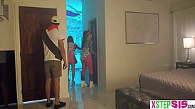 stuck in a room with teen stepsister and hot bff during halloween