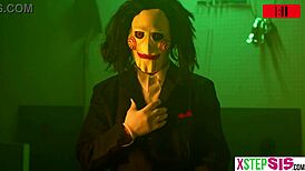 stuck in a room with teen stepsister and hot bff during halloween