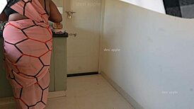 tamil house owner jerks cock in kitchen while maid sasikala watches nearby