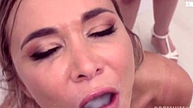 Premium Bukkake star Venera Maxima swallows 111 huge cum loads in wild gangbang.