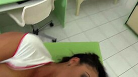 This horny nurse with big boobs seduces her patient in the hospital