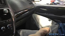 i give a public footjob in the car as a milf babe