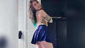 Watch me strip and play with my feet while spitting and masturbating!