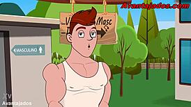 In this brazilian gay porn drawing, the hetero is well-endowed