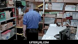 Stupid shoplifter Liftergirl caught by Pepper Hart and Chad White.