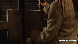 Lesbian Slave Sniffs Mistress Panties And Orgasms In Prison Humiliation