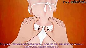 Android 18 fucks Gohan in bikini after swimming