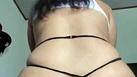 riding monster cock cowgirl style, big ass latina bouncing on huge dick