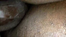 black amateur couple's horny homemade close-up buttsex