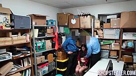 Thief got caught, now sucking cocks and banging hard in wild scene. Crazy day!