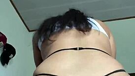 riding monster cock cowgirl style, big ass latina bouncing on huge dick