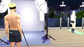 BorutoがTsunadeを写真撮影で脱がせてハードアナルファック