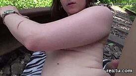 Enchanting czech nympho seduced in shopping centre for pov shag