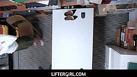 Stupid shoplifter Liftergirl caught by Pepper Hart and Chad White.