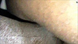 black amateur couple's horny homemade close-up buttsex