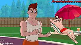 In this brazilian gay porn drawing, the hetero is well-endowed