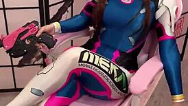 Tiktoker Girl Cosplays D.Va And Sucks Dick To Facial