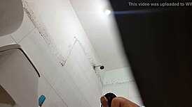 Did you spy on the Mexican teen showering after school? Hidden cam catches it all!