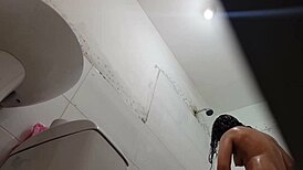 Did you spy on the Mexican teen showering after school? Hidden cam catches it all!