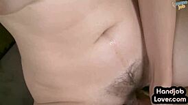 Hey babe, tug my cock while talking dirty with that hairy pussy