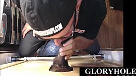 Deepthroating Gloryhole Dilf Pleasing Ebony Guy