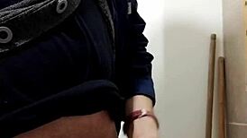 Masturbating again with huge monster cock for skinny waist cumshot