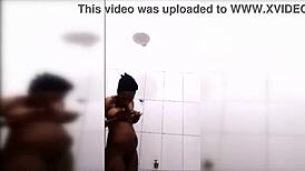 Huge Titted Black Cutie Has a Shower