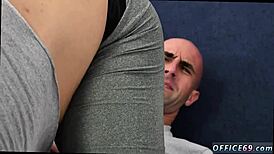 boy giving old guy blowjob during bare yoga motivation session