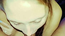 Sexy slut sucks monster cock deepthroat in front of cheating boyfriend, face fucking him.