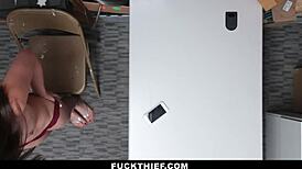 Yo, shoplifting teen got bent over by mall cop's huge cock evidence