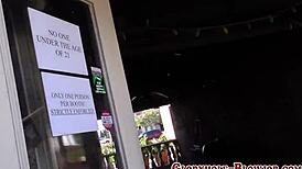 Dialogic-Provocative gloryhole babe got creampied, wanna see how she took that big cock?